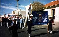 Naval cadets from TS Mildura with the Banner, 1989